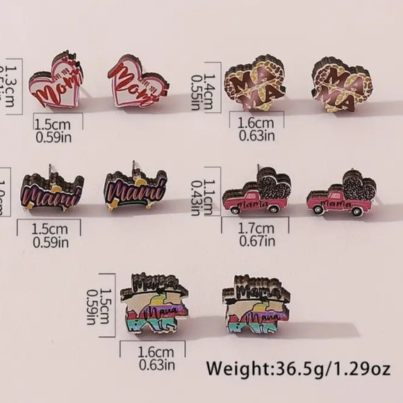 Wooden Mother's Day Earrings - Picture 4 of 4